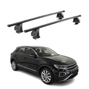 Barres de toit transversales acier pour VW T-Roc 2017-2025 5Portes TÜV Noir 2Pcs