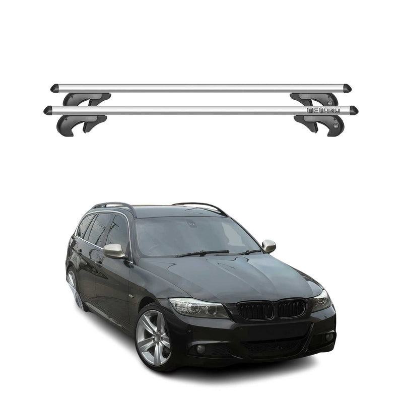 Barres de toit pour BMW 3er E91 Break 2005-2012 90kg Aluminium Gris 2x