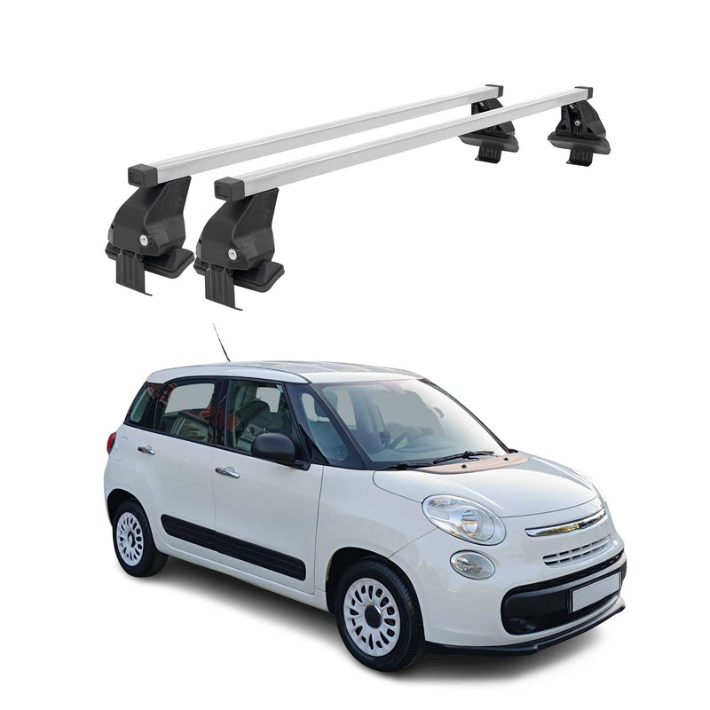 Barres de toit transversales pour Fiat 500L 2012-2024 Acier Gris