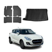 Kit Tapis de sol et coffre pour Suzuki Swift 2017-2024 TPE Noir