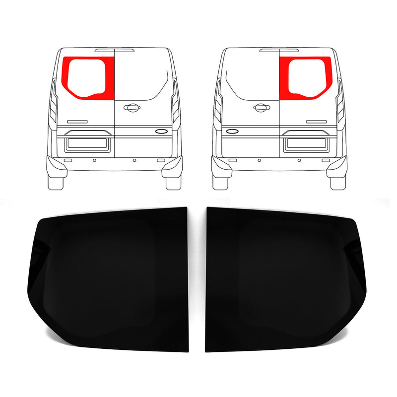 Set de Vitrages des Portes Battantes pour Ford Transit Custom 2014-2023 L1 L2