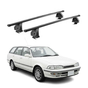 Barres de toit transversales acier pour Toyota Carina T17 Break 1988-1992 Noir