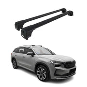 Barres de toit transversales pour Skoda Kodiaq II 2024-2026 Aluminium Noir 2 Pcs
