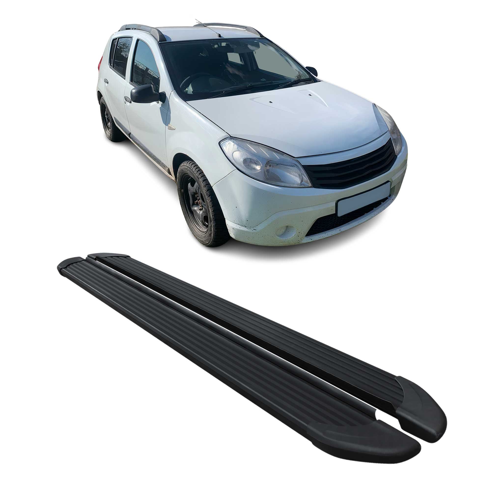 Marchepieds Latéraux pédale pour Dacia Sandero 2008-2012 Aluminium Noir 2Pcs