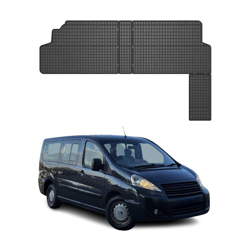 Tapis de Sol pour Fiat Scudo II 2007-2016 2ème rangée de sièges Caoutchouc Noir