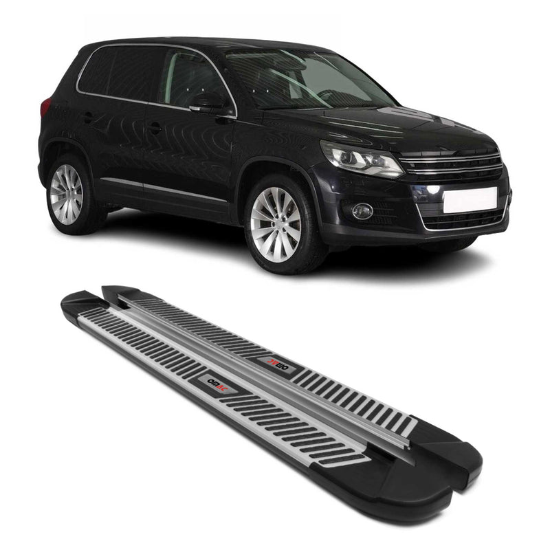 Marchepieds Latéraux pédale pour VW Tiguan mk1 2007-2016 Noir Gris Aluminium 2x