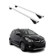 Barres de toit Transversales pour Opel Karl Rocks 2018-2019 Fer Argent