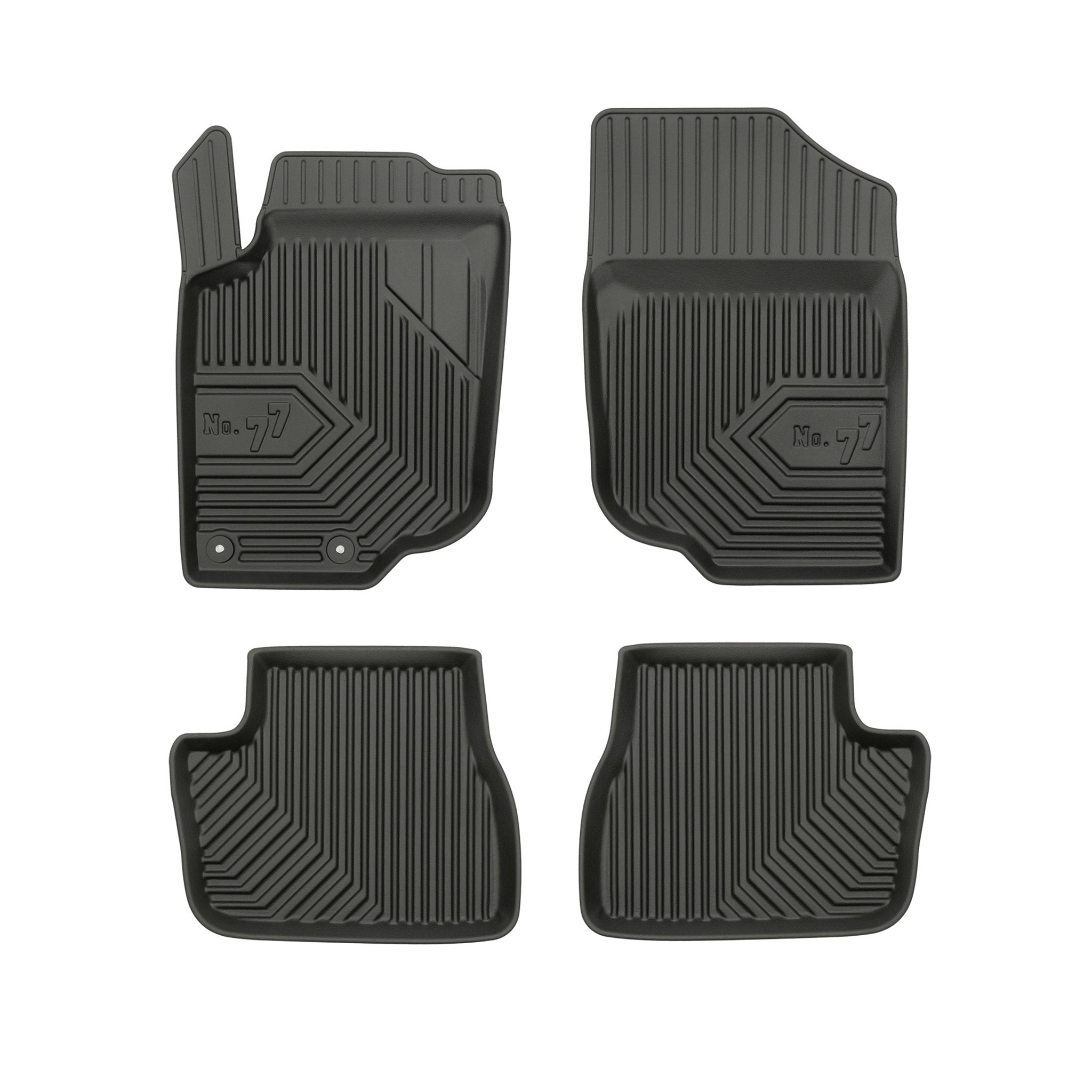 Tapis de Sol de Voiture pour Peugeot 207 2006-2014 TPE Antidérapant Noir 4Pcs