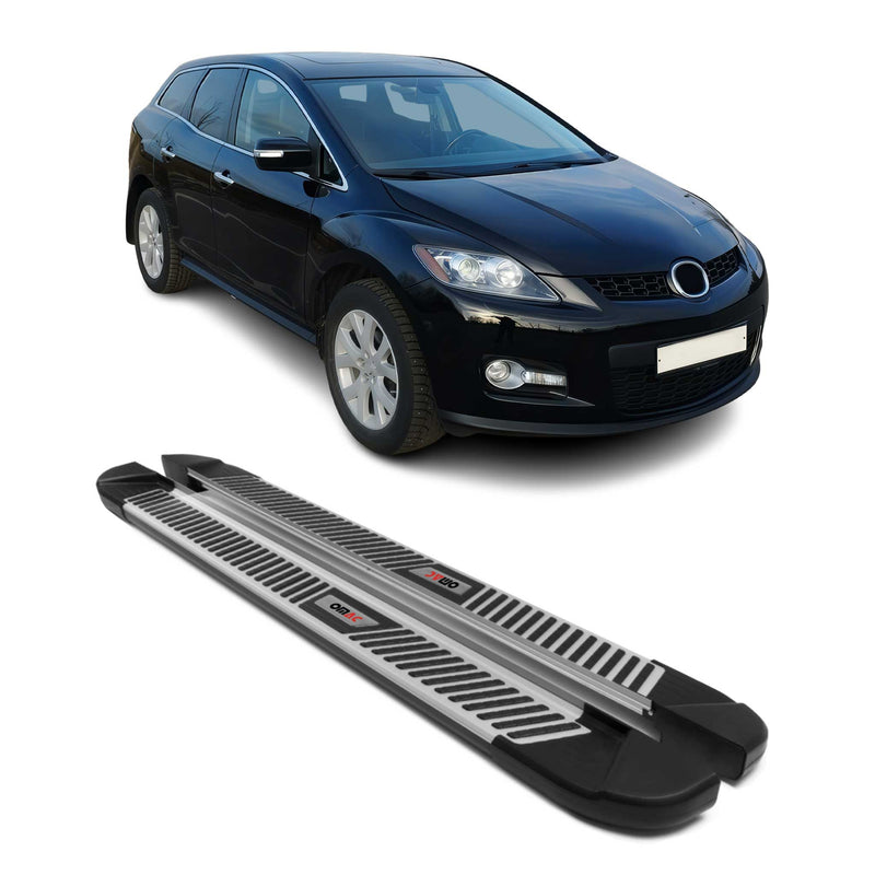 Marchepieds Latéraux pédale pour Mazda CX-7 2006-2012 Noir Gris Aluminium 2Pcs