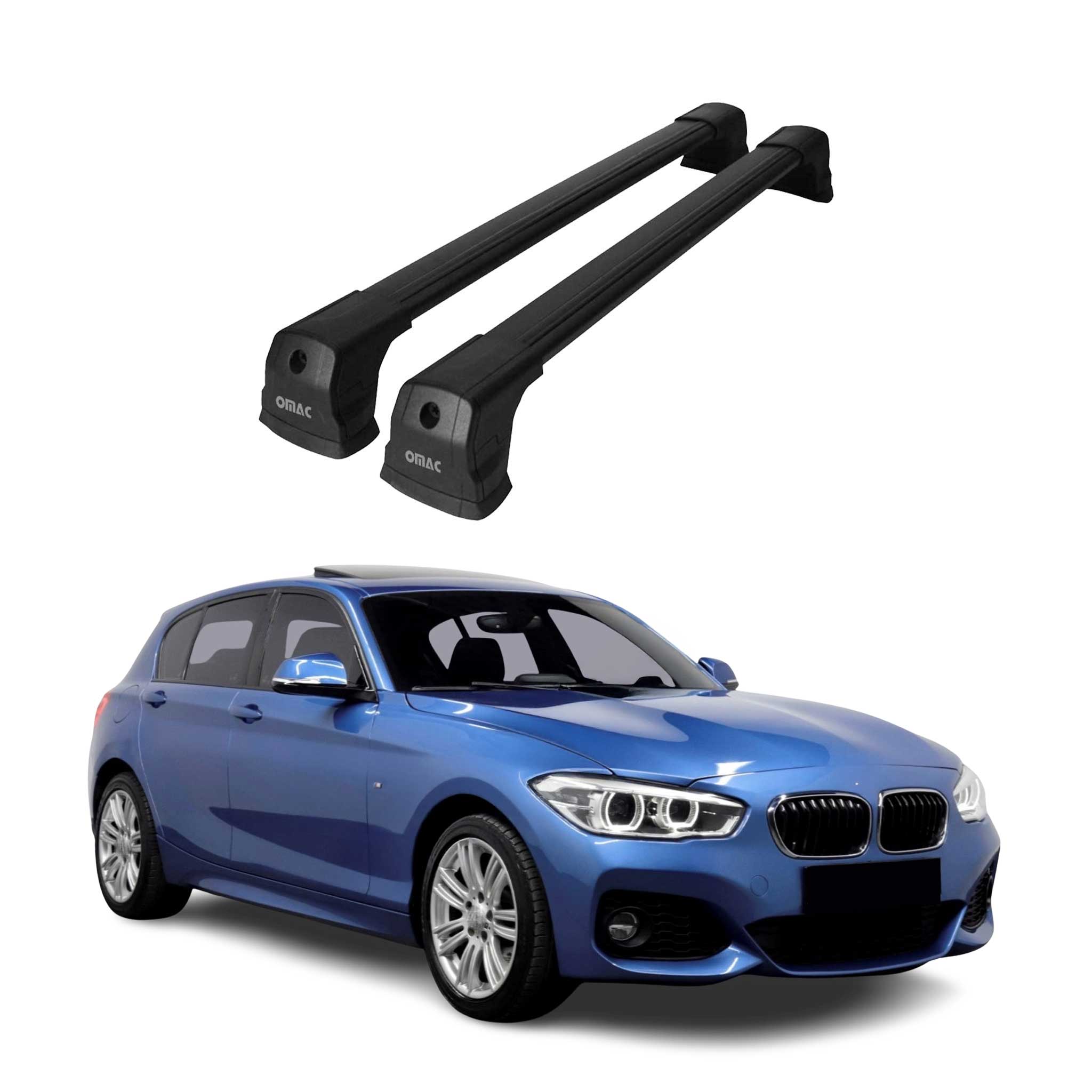 Barres de toit transversales pour BMW Série 1 F20 2011-2019 Aluminium Noir