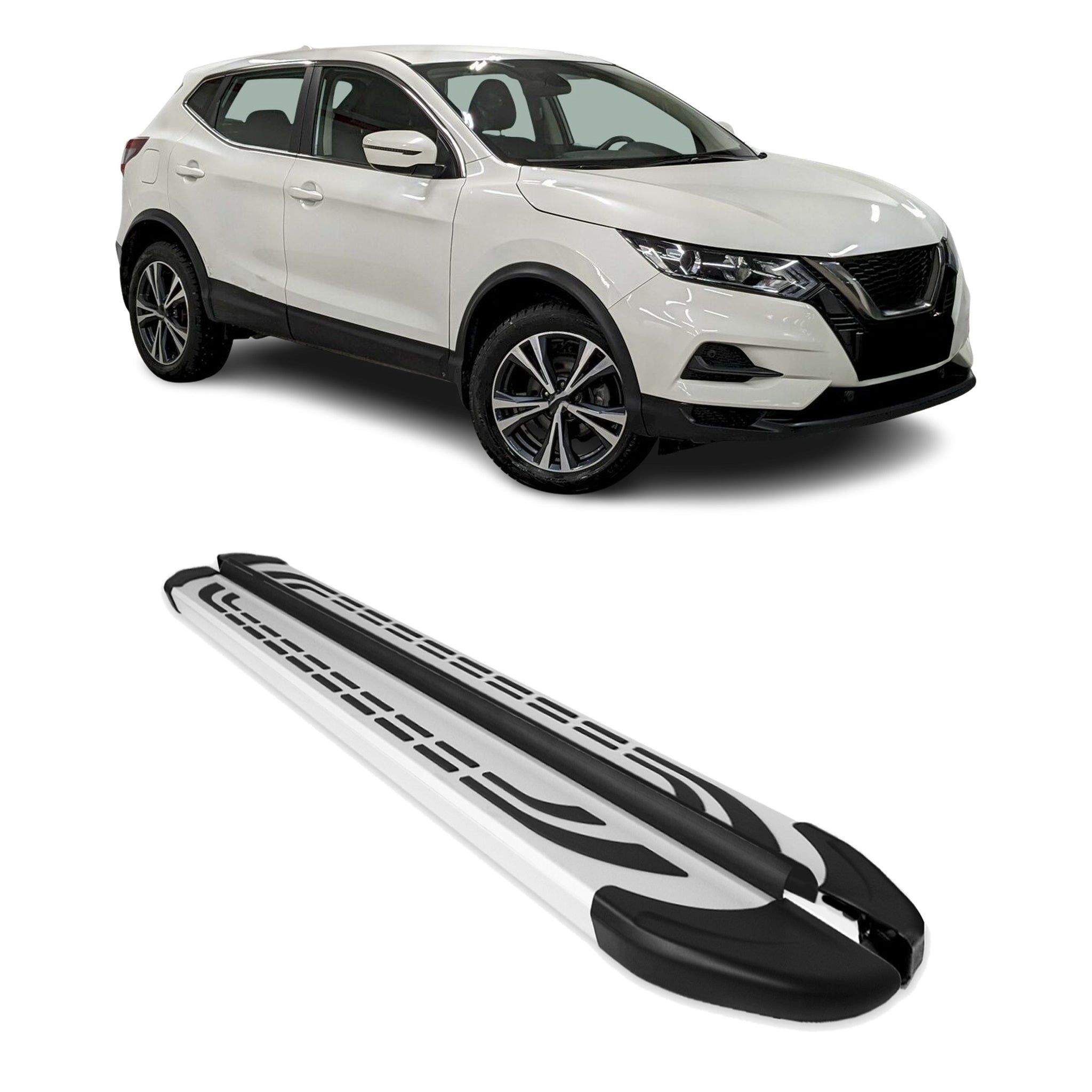 Marchepieds Latéraux pédale pour Nissan Qashqai J11 2013-2021 Aluminium Gris 2x