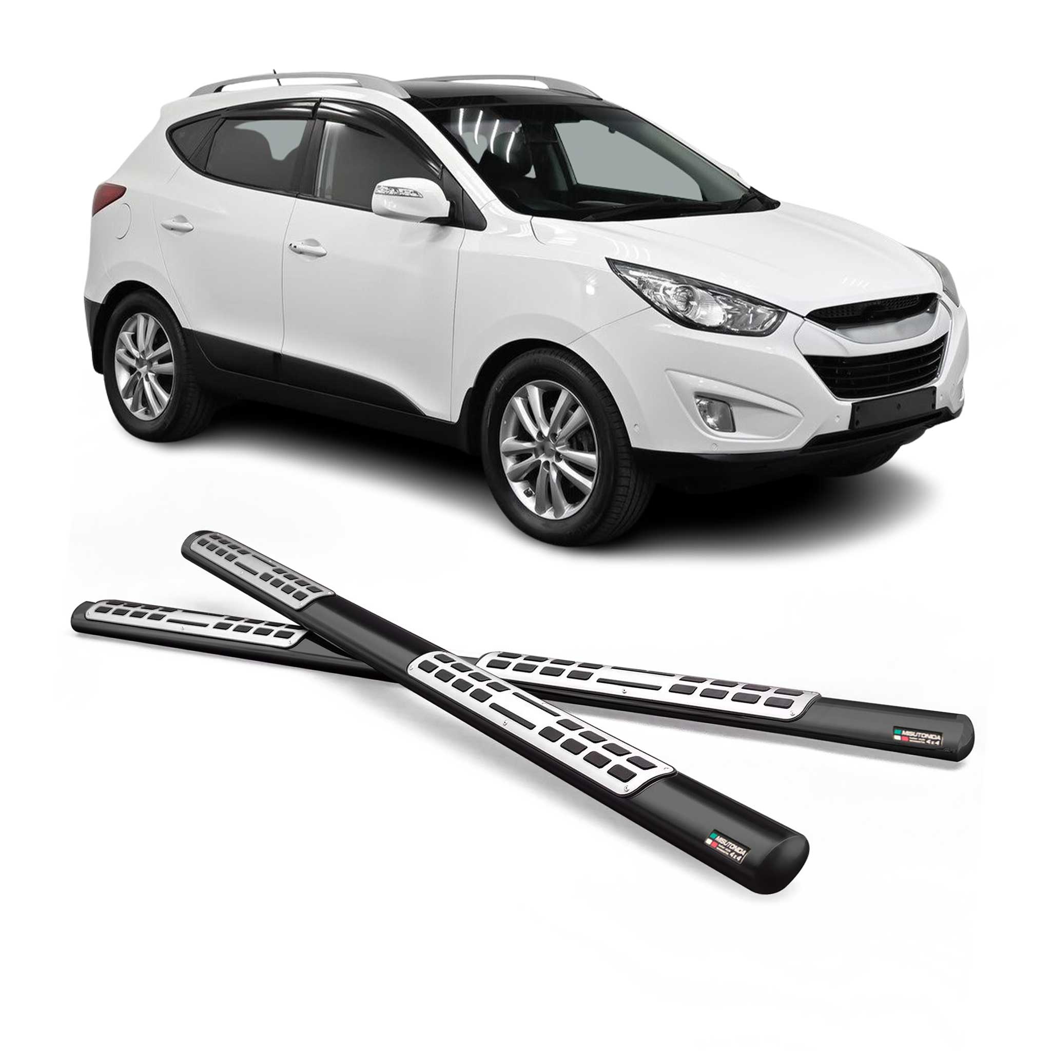 Marchepieds Latéraux pour Hyundai Tucson 2004-2009 Acier Inoxydable Noir