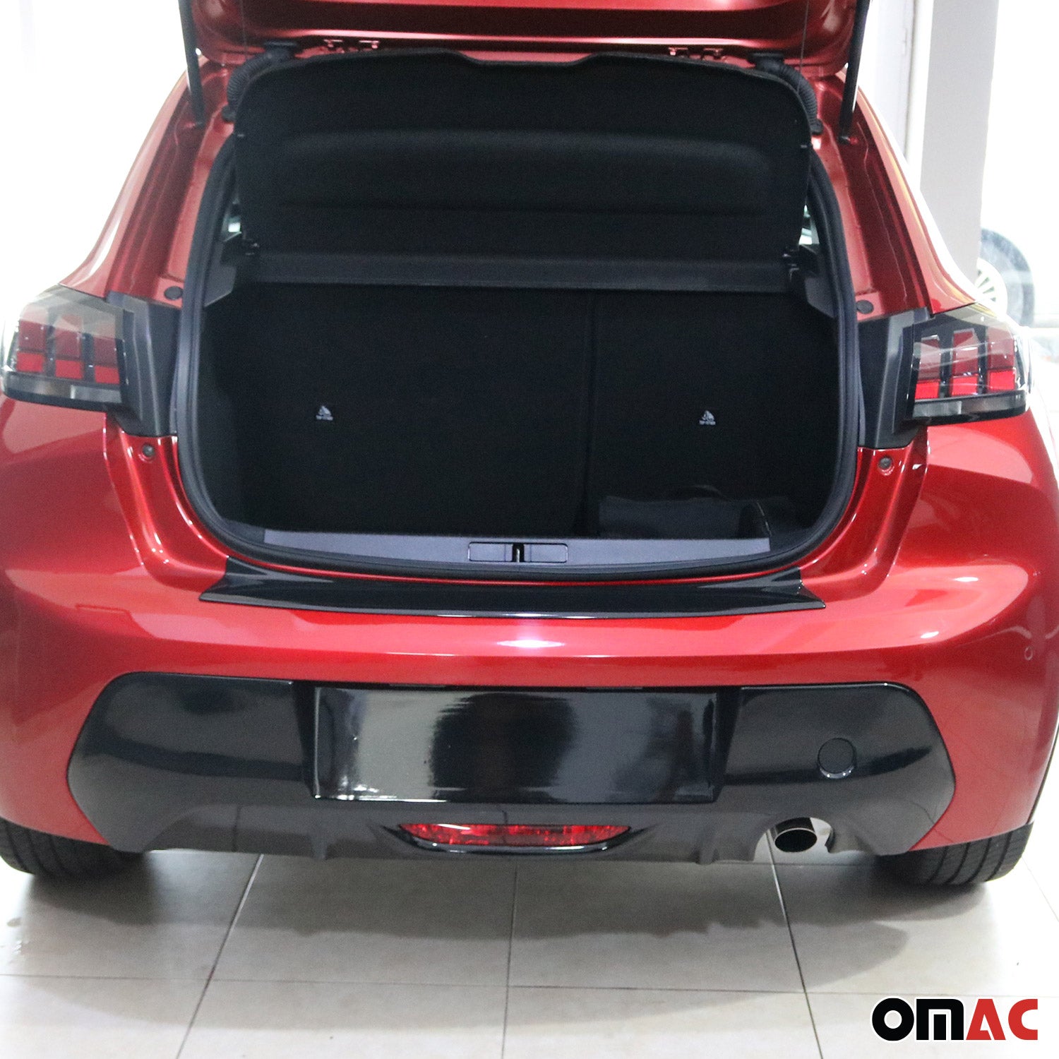 Protection de Pare-Chocs Arrière pour Peugeot 208 II 2019-26 Acryl noir brillant