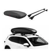 Coffre de Toit 400L + Barres de Toit pour Seat Ateca 2016-2026 Noir