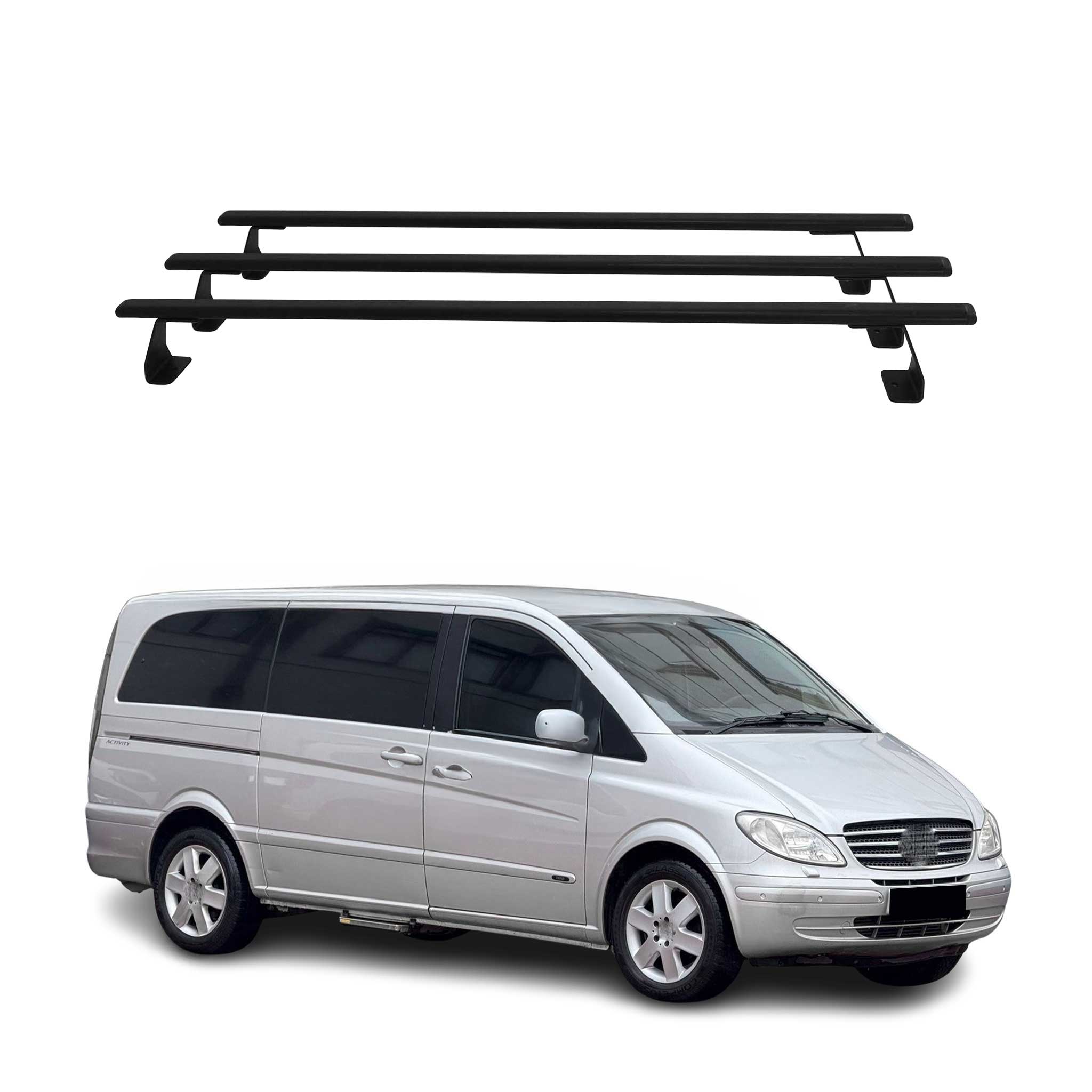 Barres de toit transversales pour Mercedes Vito W639 2003-2014 noir