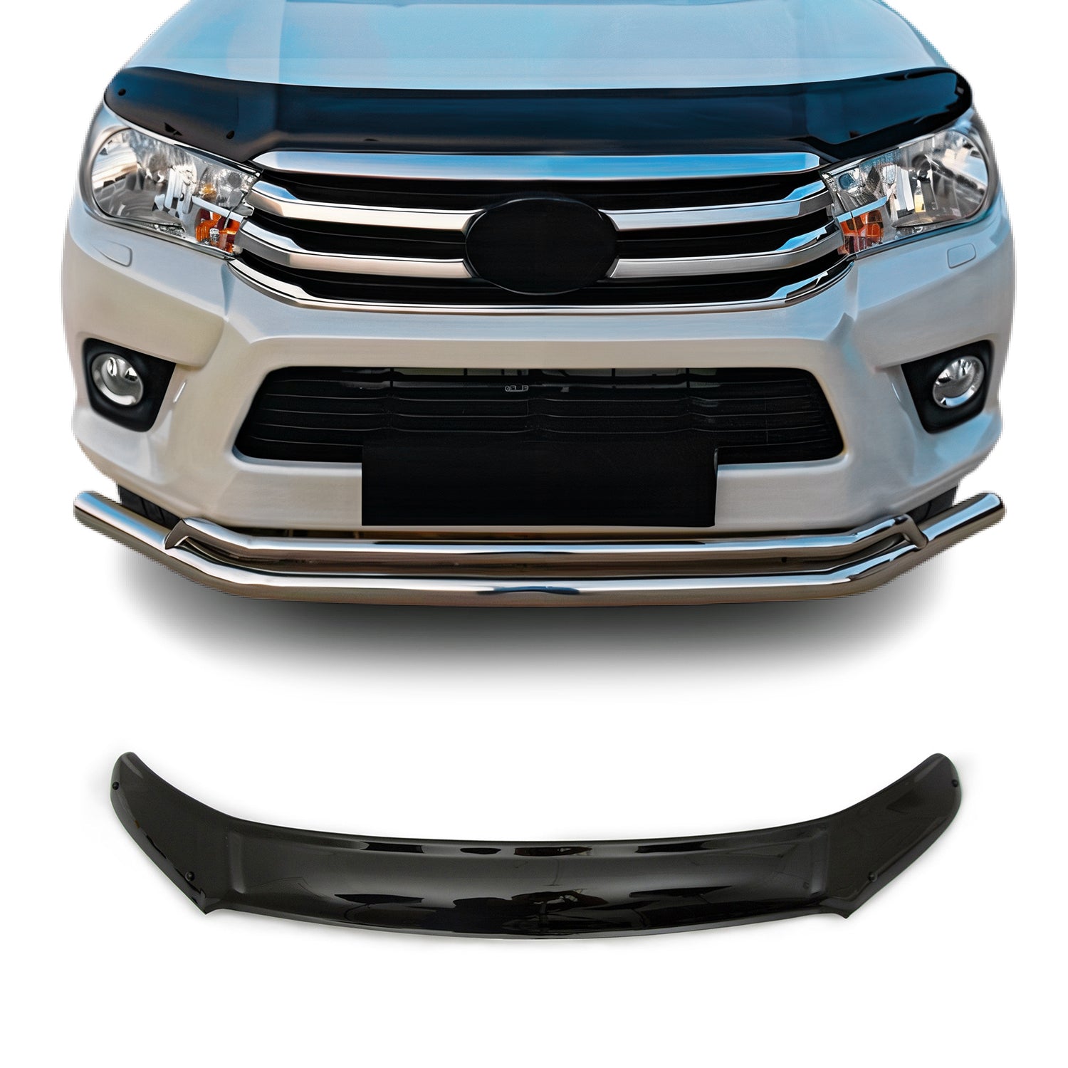 Déflecteur de Capot pour Toyota Hilux mk8 2015-2026 en Acrylique Noir