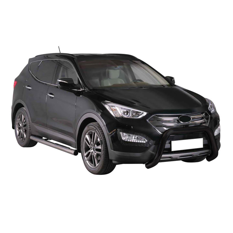 Pare-buffle Avant pour Hyundai Santa Fe 2012-2015 76 mm en Acier Noir