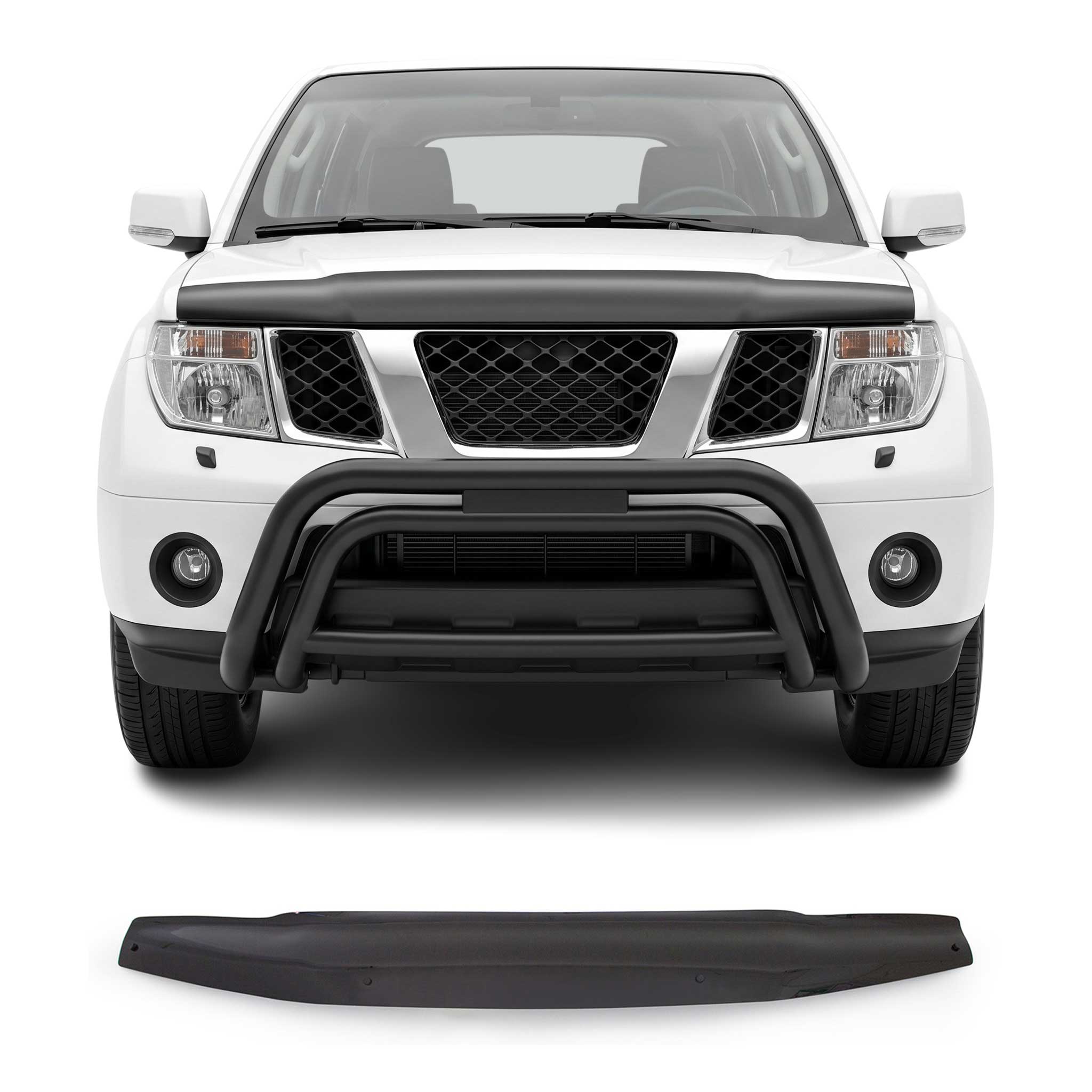 Deflecteurs d'air capot de voiture pour Nissan Navara D40 2005-15 Acrylique Noir