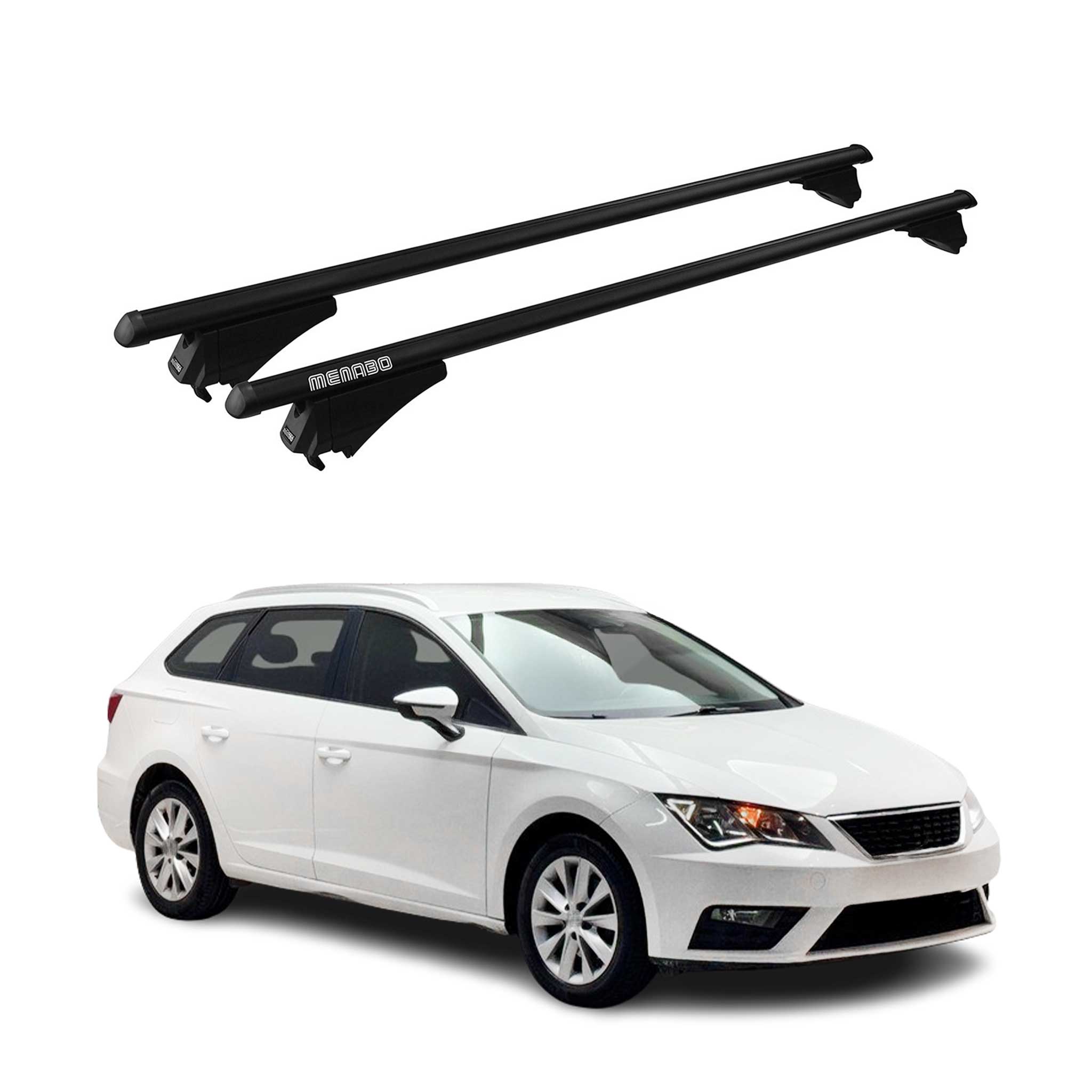 Tiger Barres de toit transversales pour Seat Leon III 2012-2020 Noir