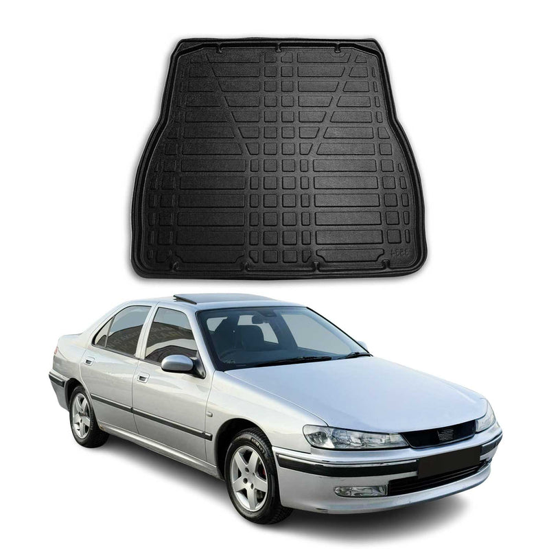 Tapis de Coffre pour Peugeot 406 1995-2003 Berline en TPE Noir