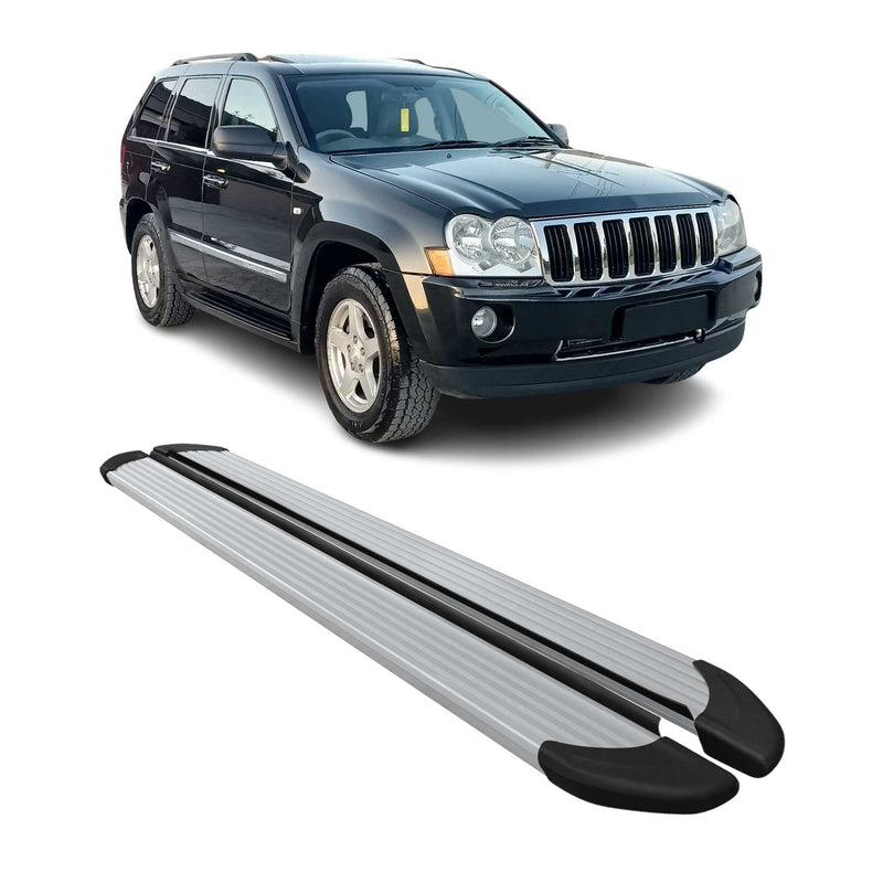 Marchepieds Latéraux pour Jeep Grand Cherokee 2005-2011 Aluminium Argent 2Pcs