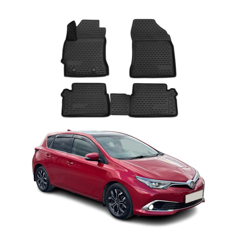 Tapis de sol pour Toyota Auris 2012-2021 en caoutchouc TPE 3D Noir 4Pcs