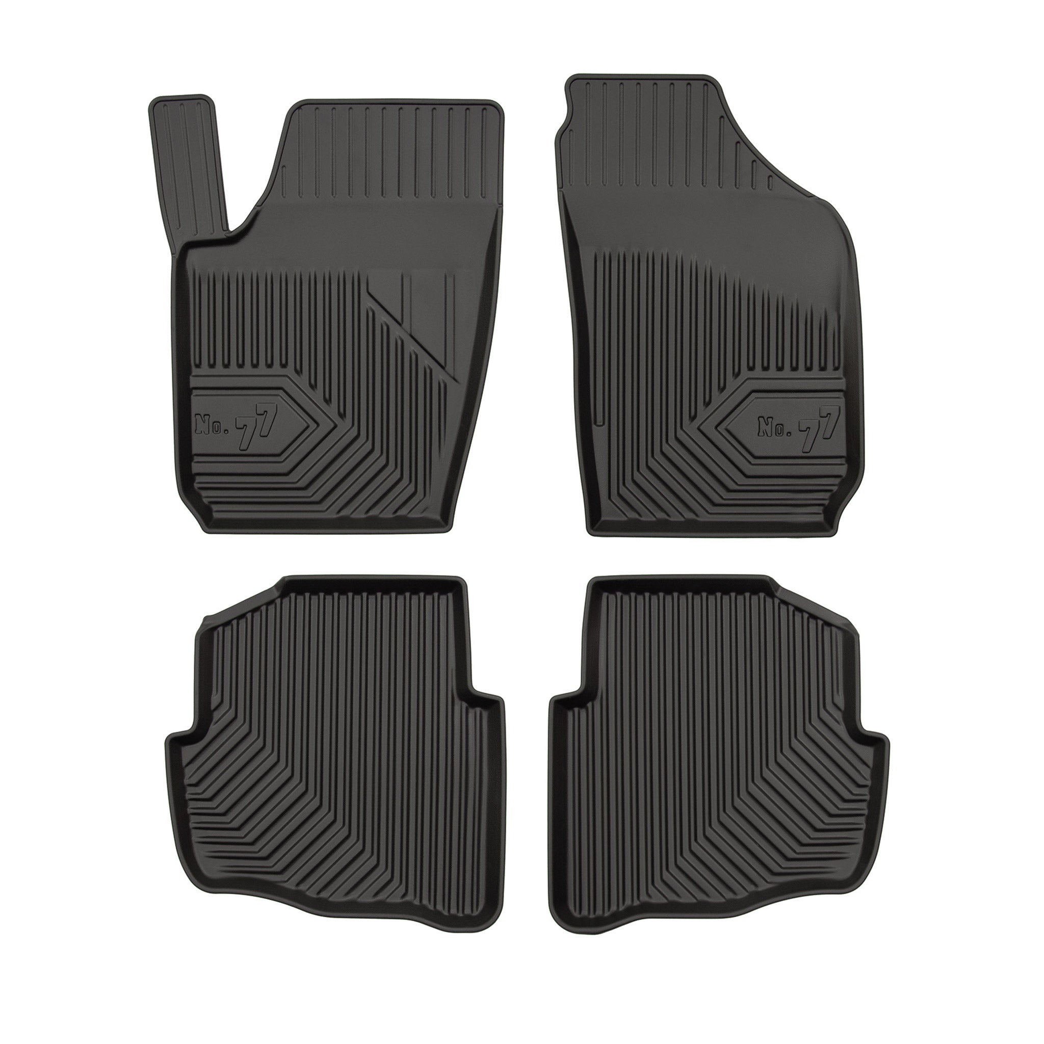 Tapis de Sol de Voiture pour Skoda Fabia I 1999-2008 TPE Antidérapant Noir 4Pcs