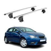 Barres de toit transversales Alu pour Seat Ibiza IV 2008-2017 TÜV 75 kg Gris 2x