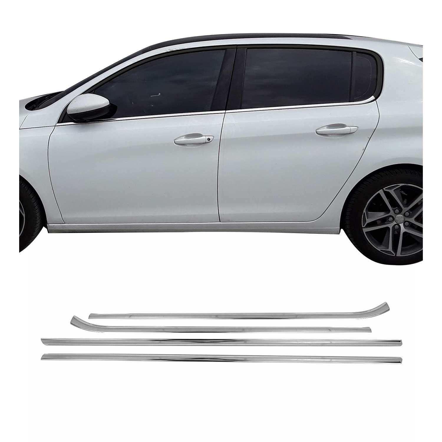 Garniture de Fenêtre pour Peugeot 308 HB 2013-2021 Acier Inox 4Pcs