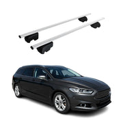 Barres de toit Transversales pour Ford Mondeo Wagon 2014-22 Fer Argent ABE