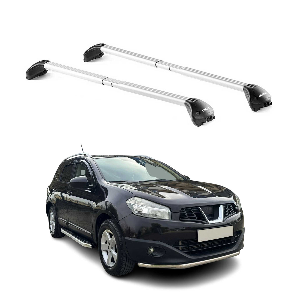 Barres de toit pour Nissan Qashqai J10 2007-2014 Gris Argenté 2 pièces ABE