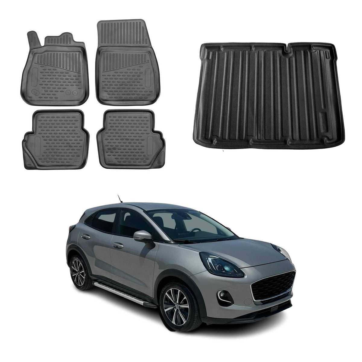 OMAC Kit Tapis de Sol et Coffre pour Ford Puma PHEV 2019-2026 inférieur