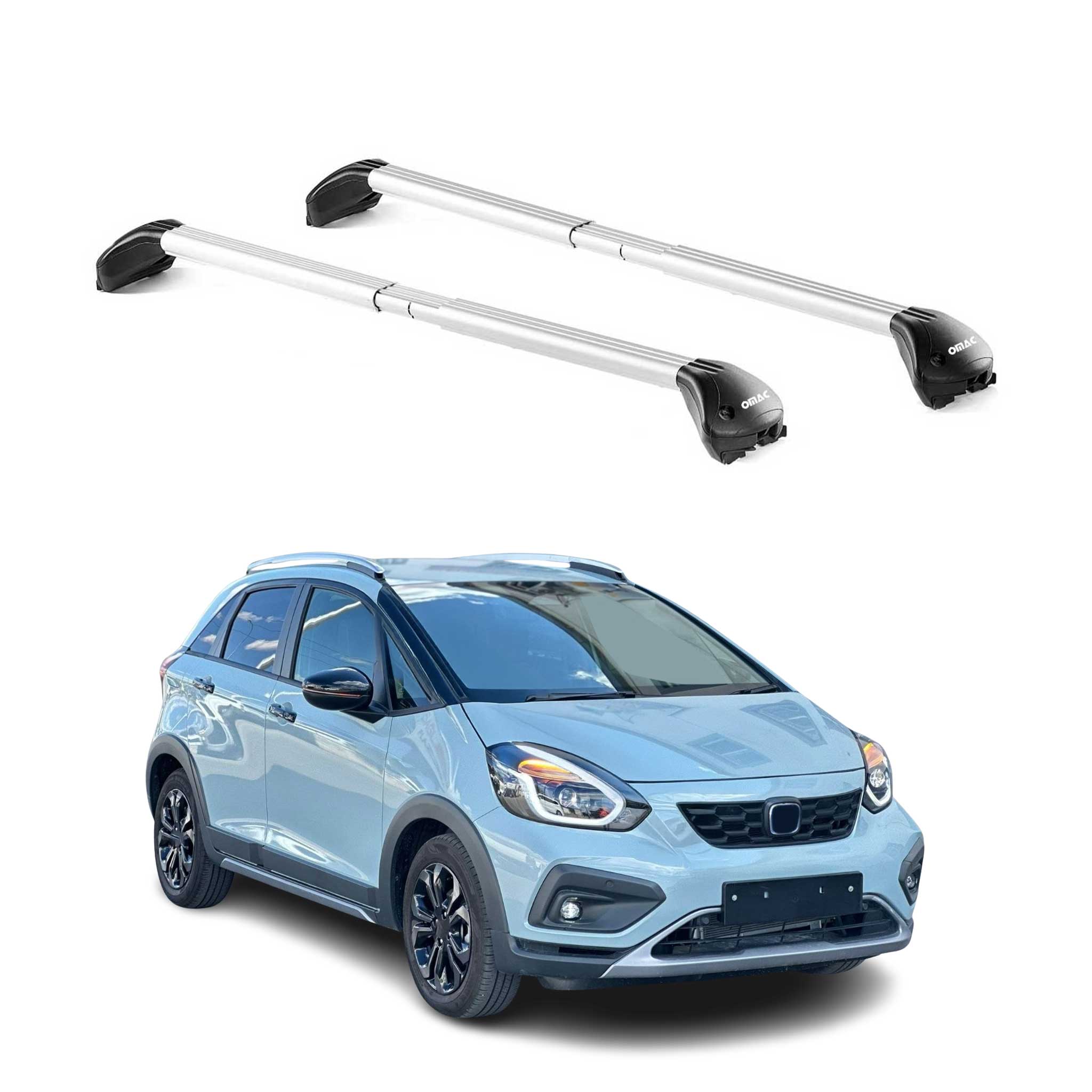 Barres de toit pour Honda Jazz Crosstar 2020-2025 Gris Argenté 2 pièces ABE