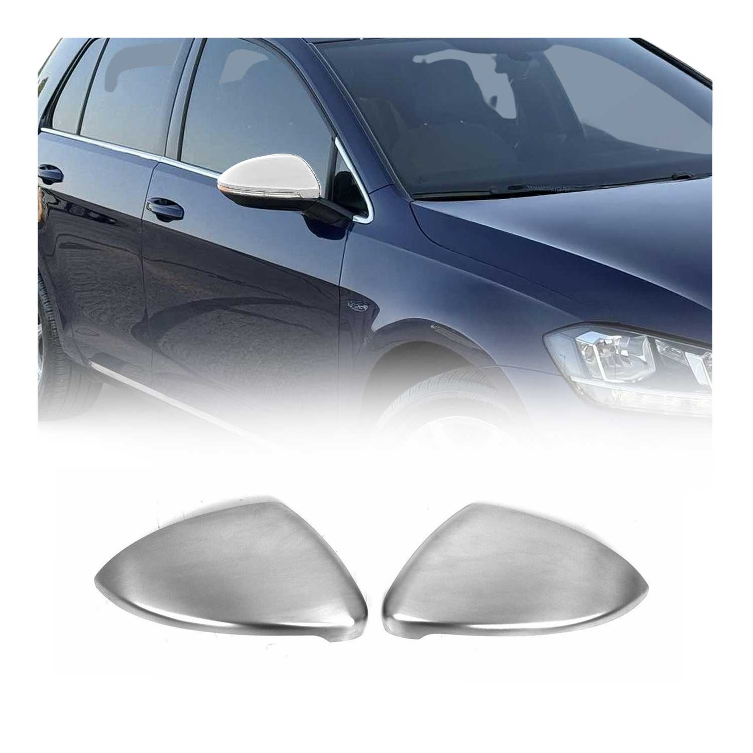 coques de rétroviseur pour VW Golf mk7Variant 2013-2020 en acier inoxydable mat
