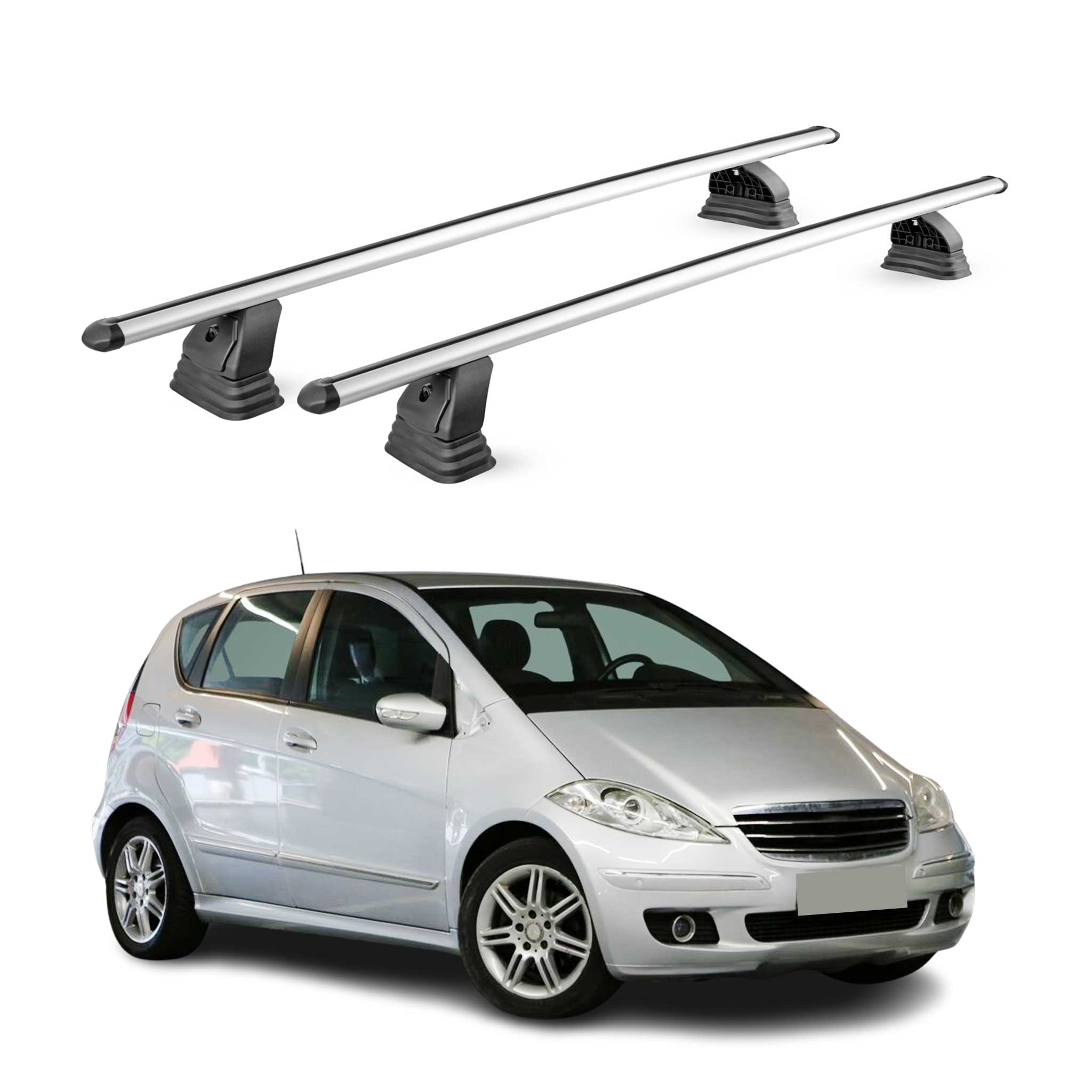 Barres de toit transversales Alu pour Mercedes Classe A W169 2004-2012 Gris 2Pcs