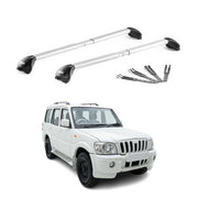 Barres de toit pour Mahindra Goa I 2003-2014 Pre-FL Gris Argenté Aluminium ABE