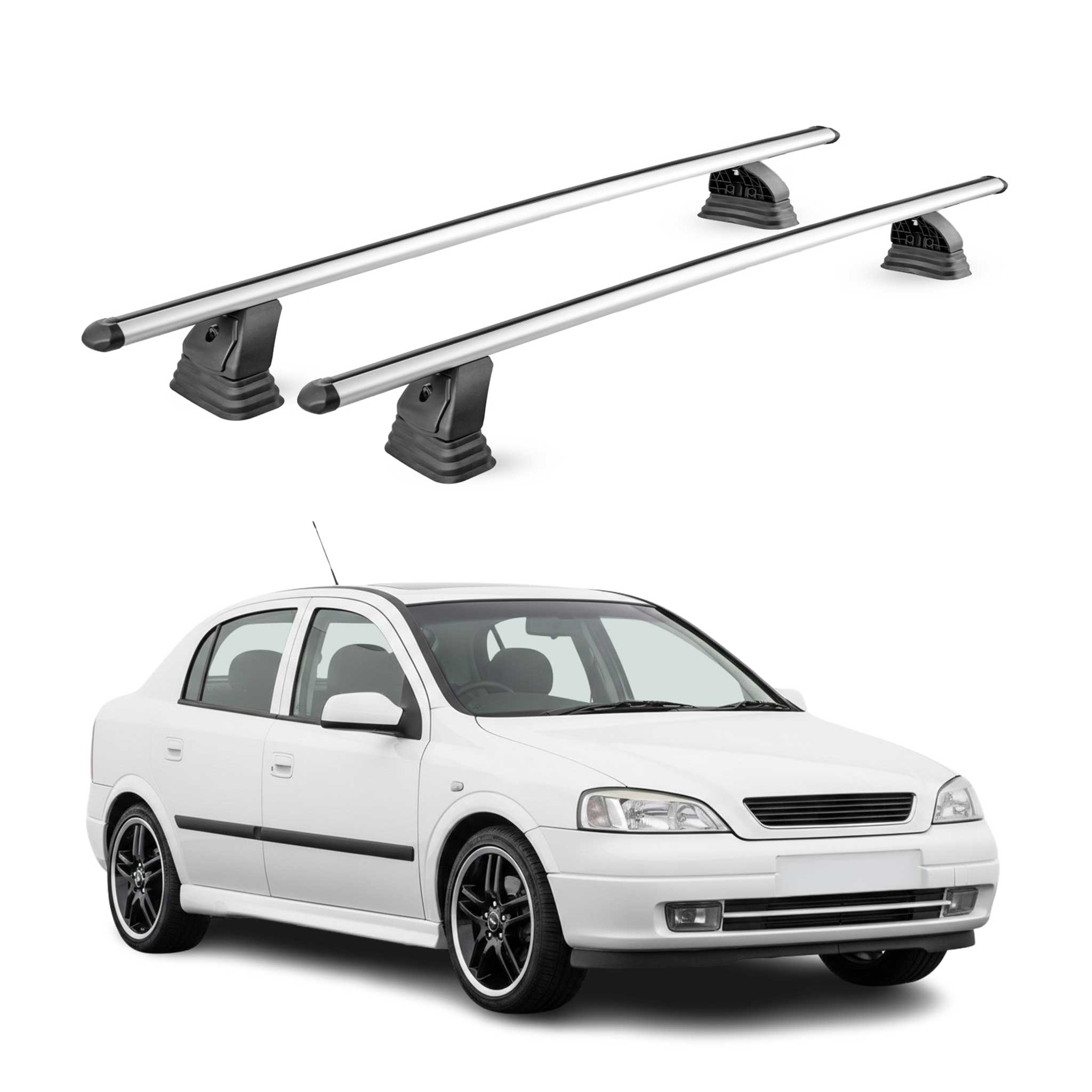 Barres de toit transversales Alu pour Opel Astra G HB Break 1998-2004 Gris 2Pcs
