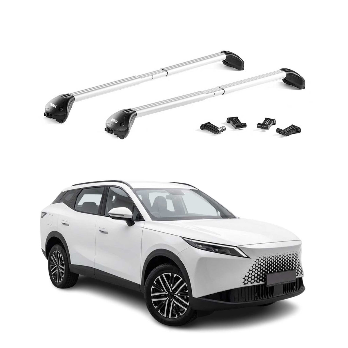 Barres de toit transversales pour Omoda 7 2025-2026 Aluminium Gris 2x ABE