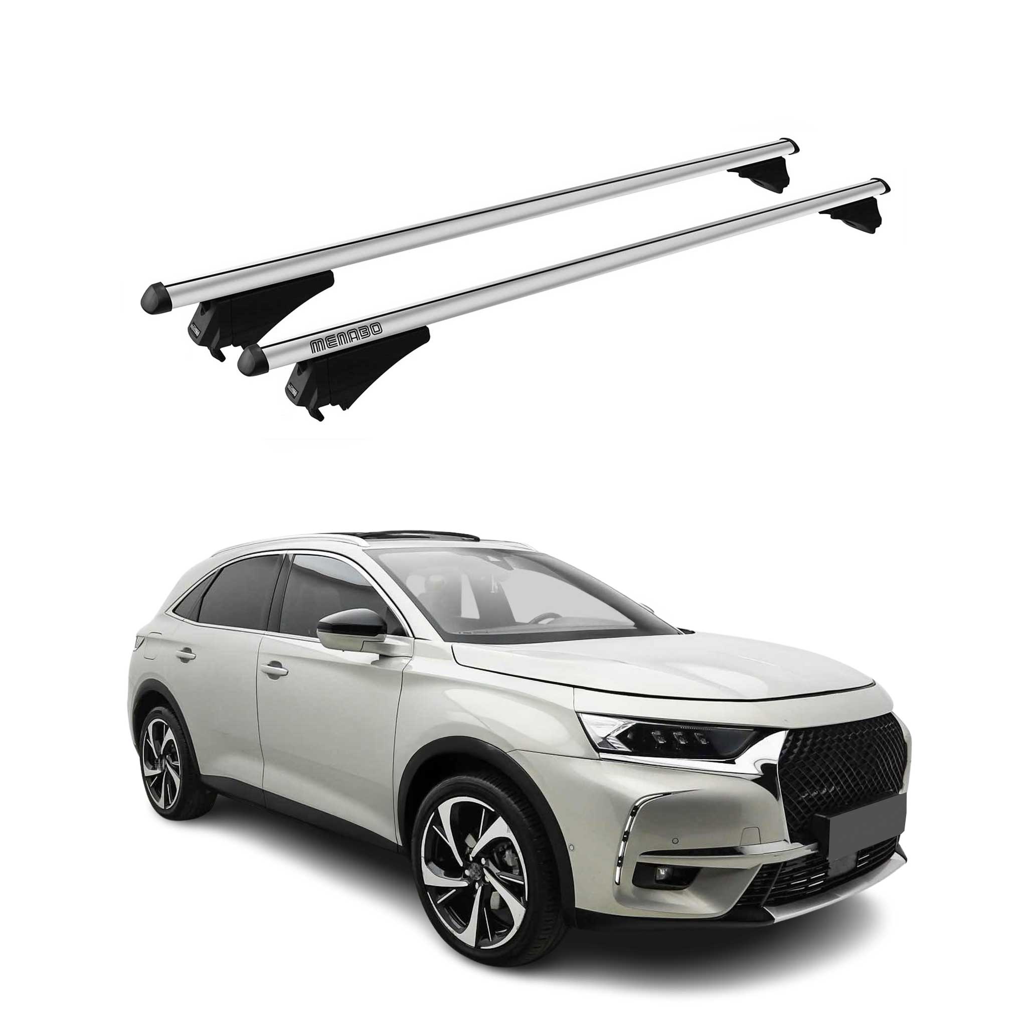 Tiger Barres de toit transversales pour DS7 Crossback / DS 7 2017-26 Alu Gris 2x