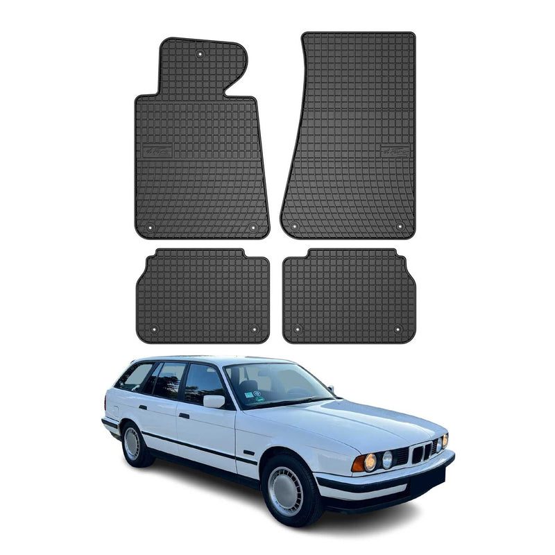 OMAC Tapis de sol pour BMW Série 5 E34 1987-1996 Noir en caoutchouc