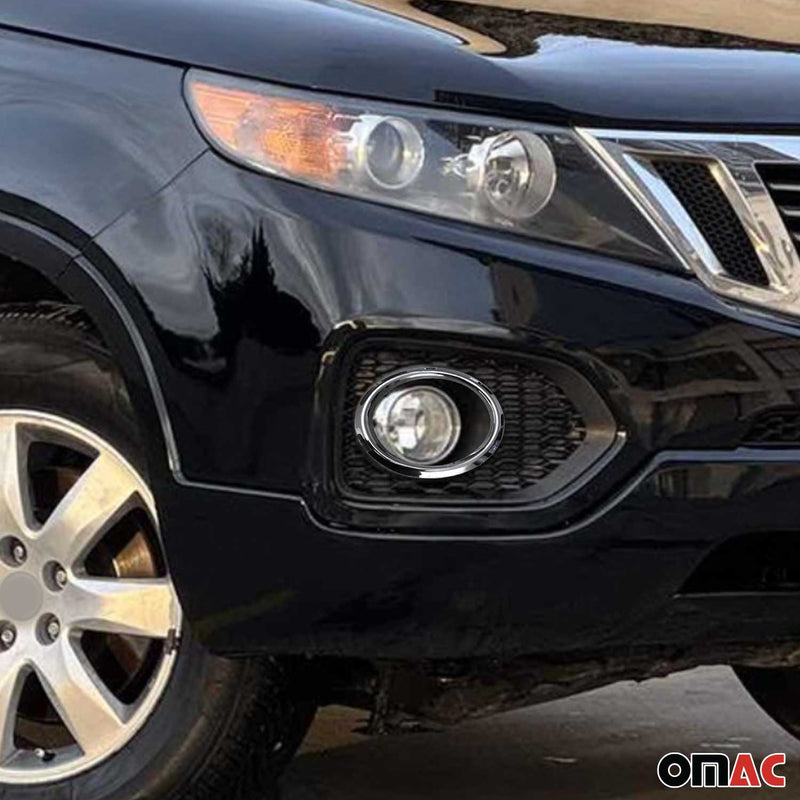 Cadre Phare Antibrouillard pour Kia Sorento II facelift 2013 acier inox Chromé