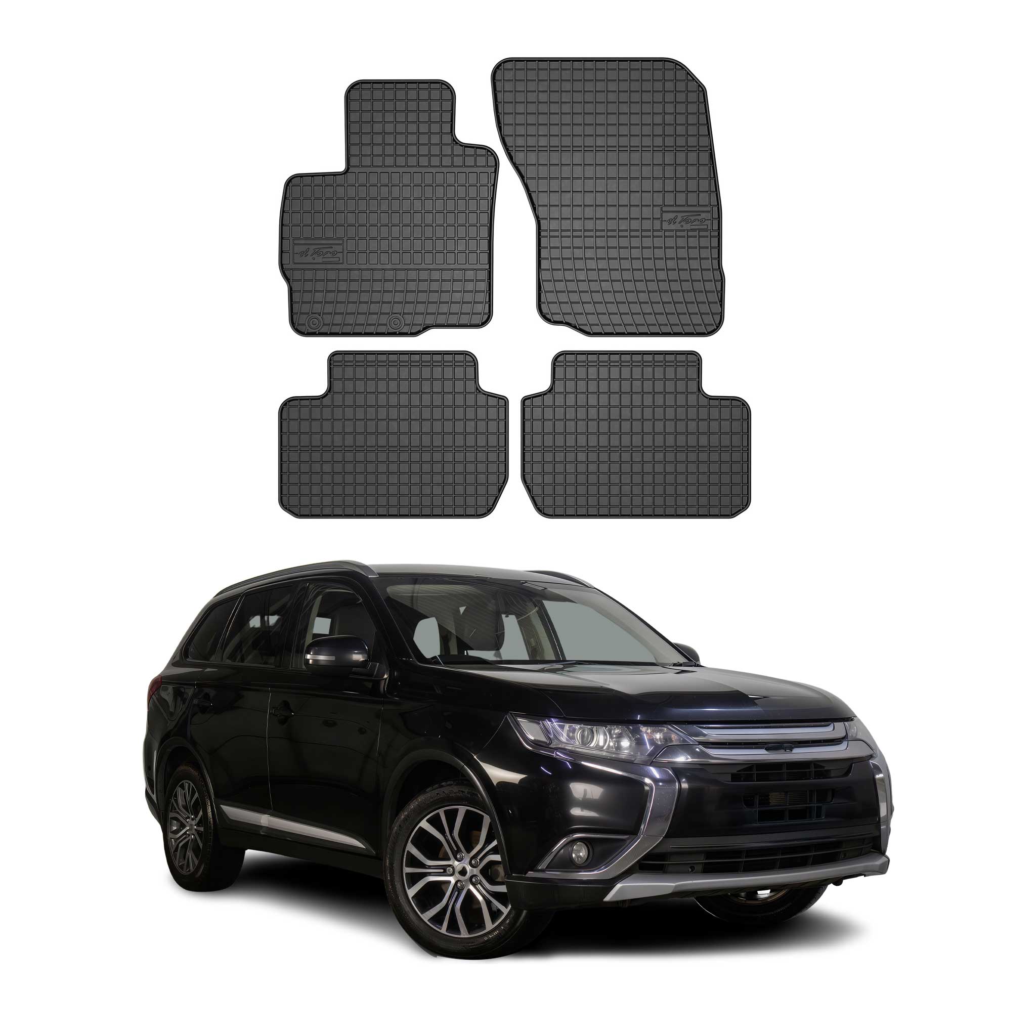 Tapis de Sol pour Mitsubishi Outlander 2014-2020 Caoutchouc Noir