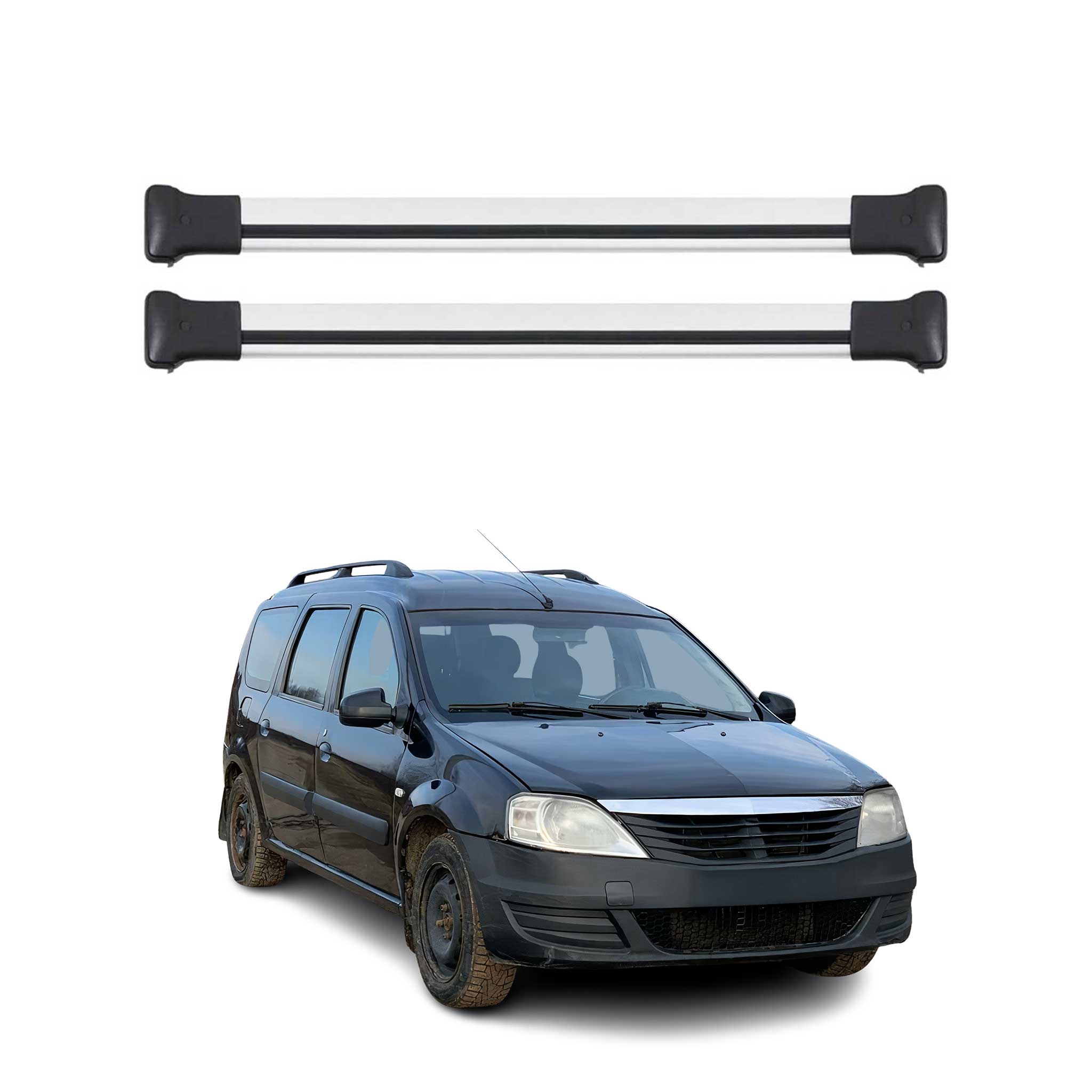 Barres de toit transversales pour Dacia Logan 2006-2013 Aluminium Gris