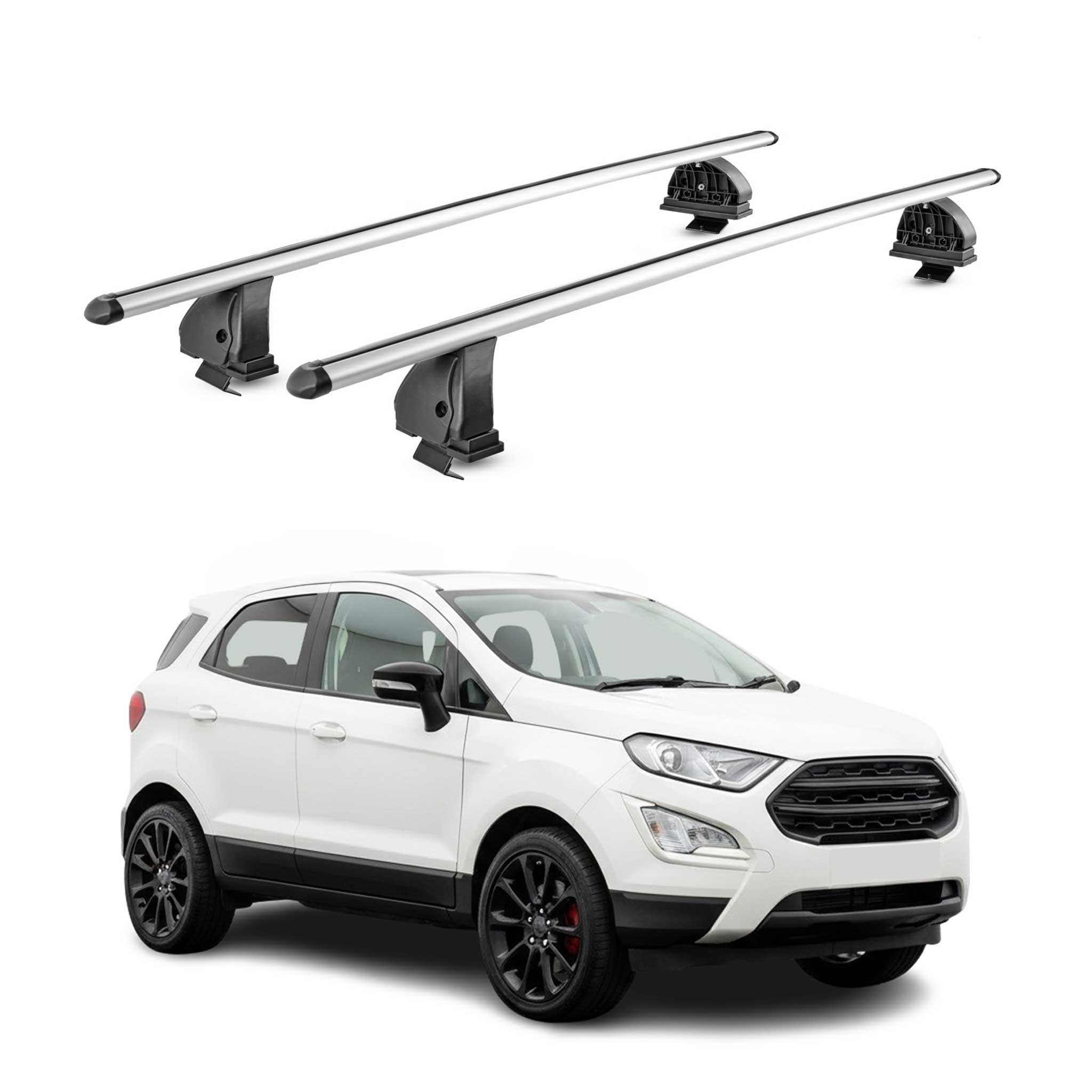 Barres de toit transversales Alu pour Ford Ecosport (Sans barres) 2014-2023 Gris