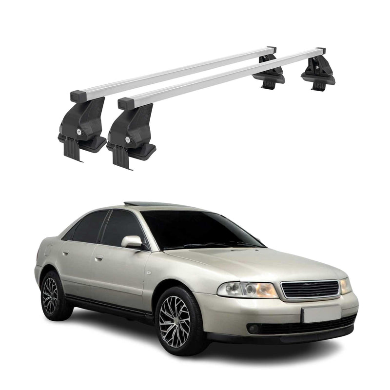 Barres de toit transversales Menabo pour Audi A4 B5 Berline 1994-2001 Acier Gris