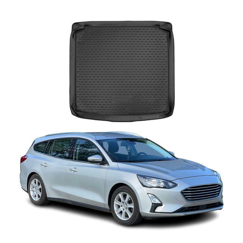 OMAC Tapis de coffre pour Ford Focus 5Portes 2018-2025 en caoutchouc Noir