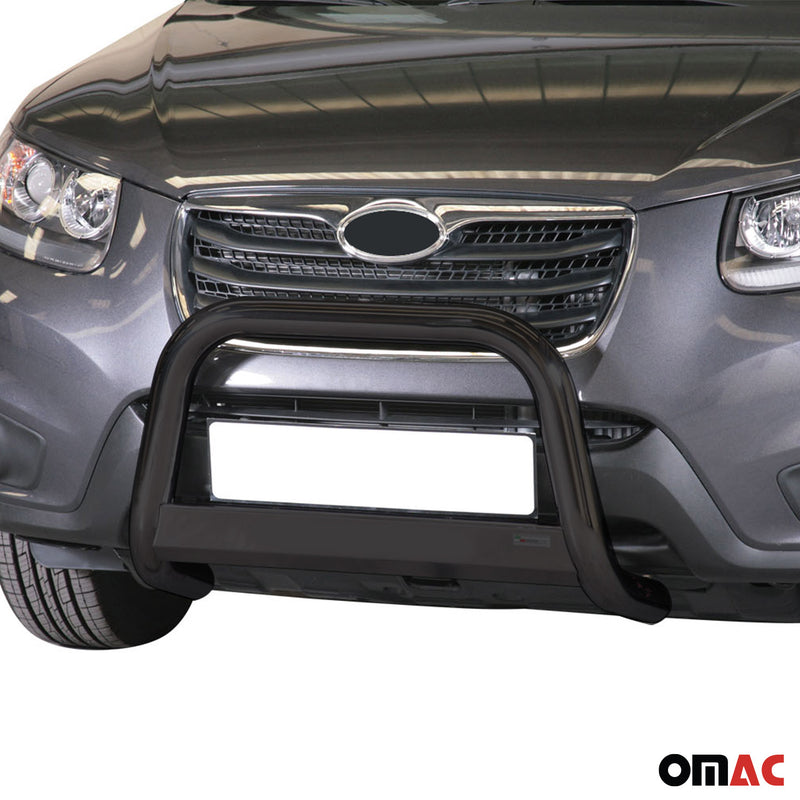 Pare-buffle Avant pour Hyundai Santa Fe 2009-2012 63 mm en Acier Noir