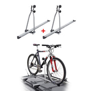 2 Menabo Porte-vélo de toit Huggy Pour 2 Vélo 15kg en Acier Argent