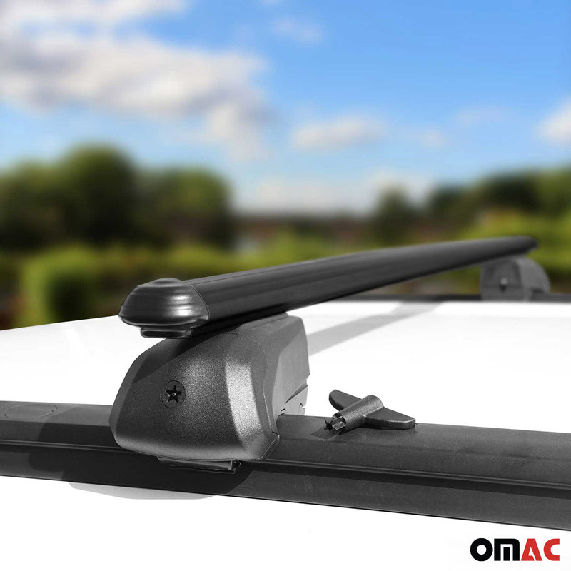 Barres de toit Transversales pour Ford S-Max 2015-2023 ABE Aluminium Noir 2x