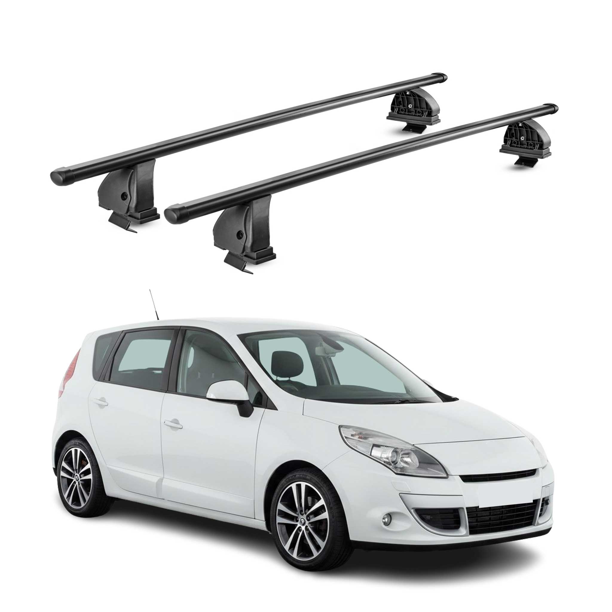 Barres de toit transversales acier pour Renault Scenic III X-Mod 2009-2016 Noir
